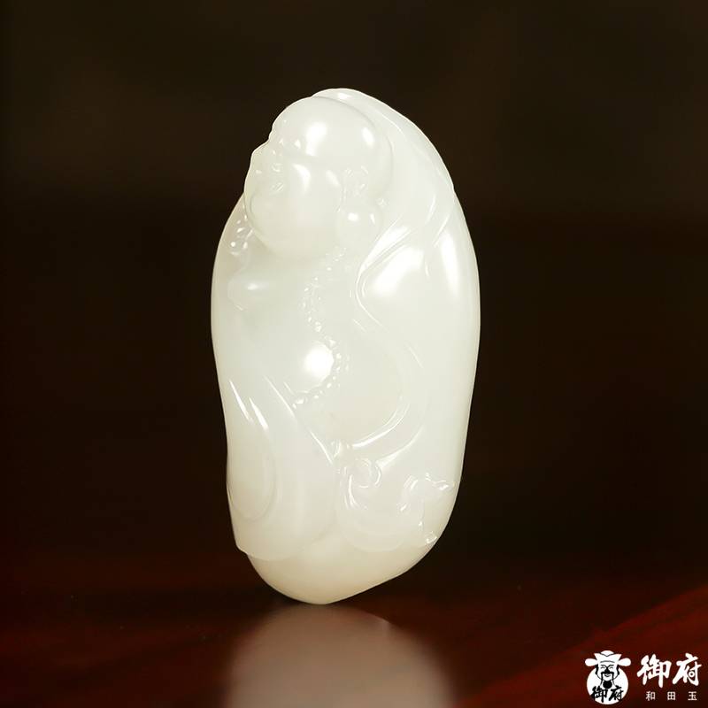 新疆和田玉白玉籽玉掛件 福在眼前 38克 圖片4