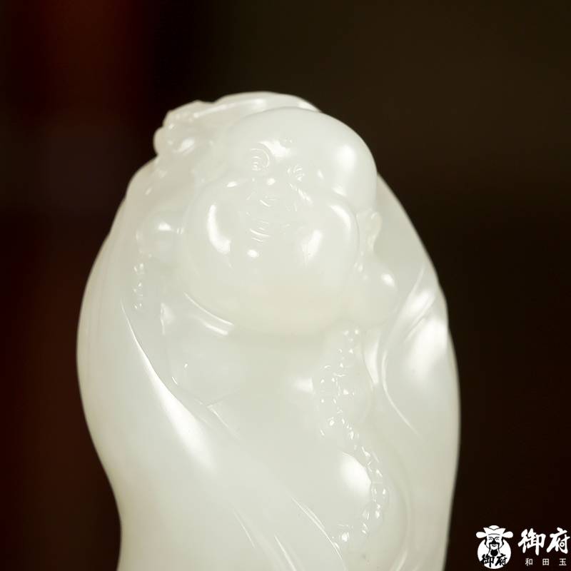 新疆和田玉白玉籽玉掛件 福在眼前 38克 圖片6