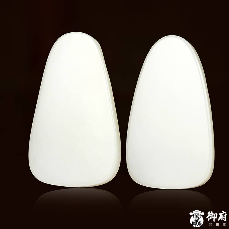 新疆和田玉灑金皮白玉籽玉對牌 文殊普賢 83.8克 圖片13