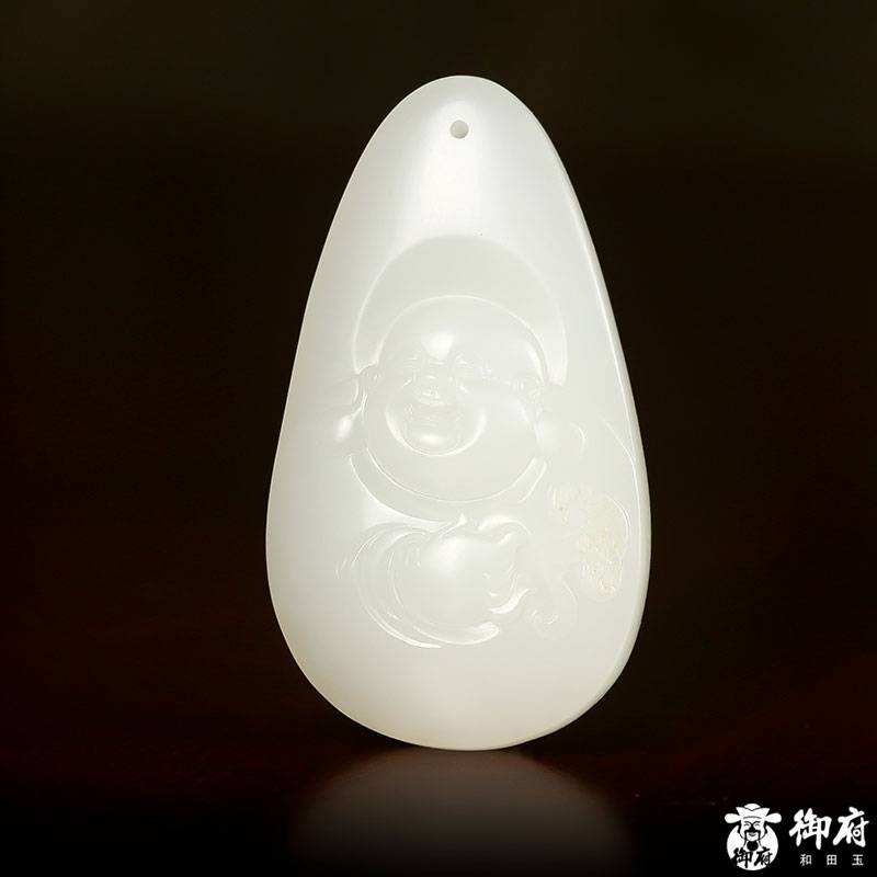 新疆和田籽玉笑佛掛件 17.3克