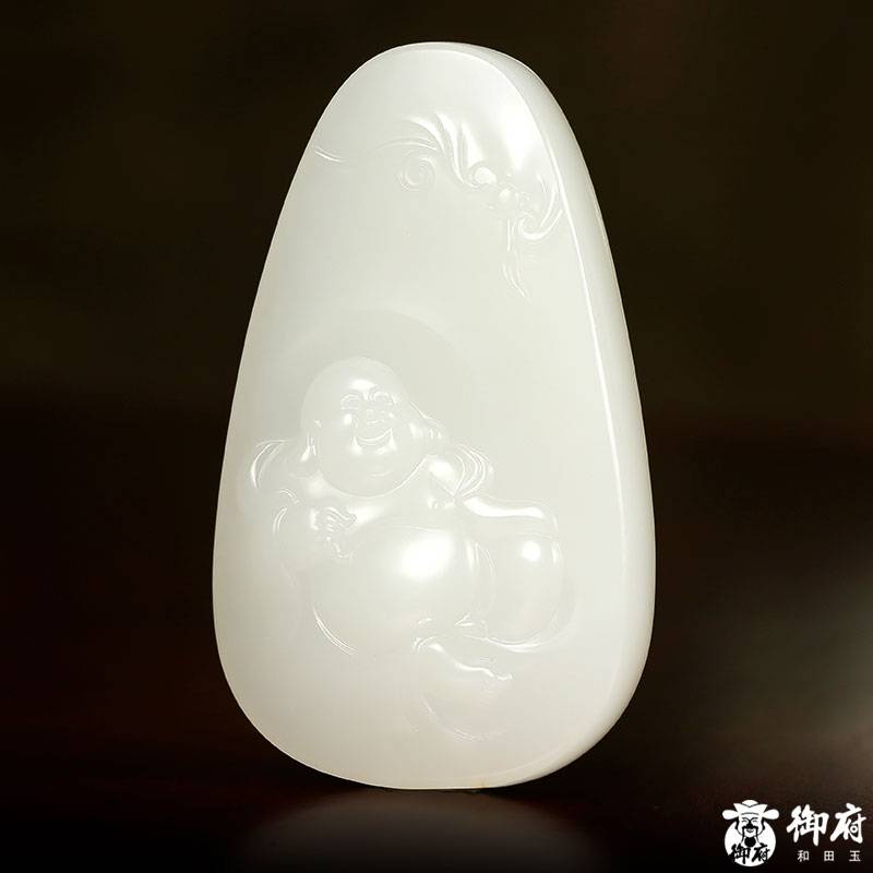 新疆和田玉白玉籽玉 笑佛掛件 45.3克 圖片7