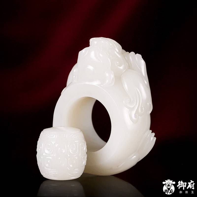 新疆和田玉白玉籽玉 扳指 24mm 39克 圖片5