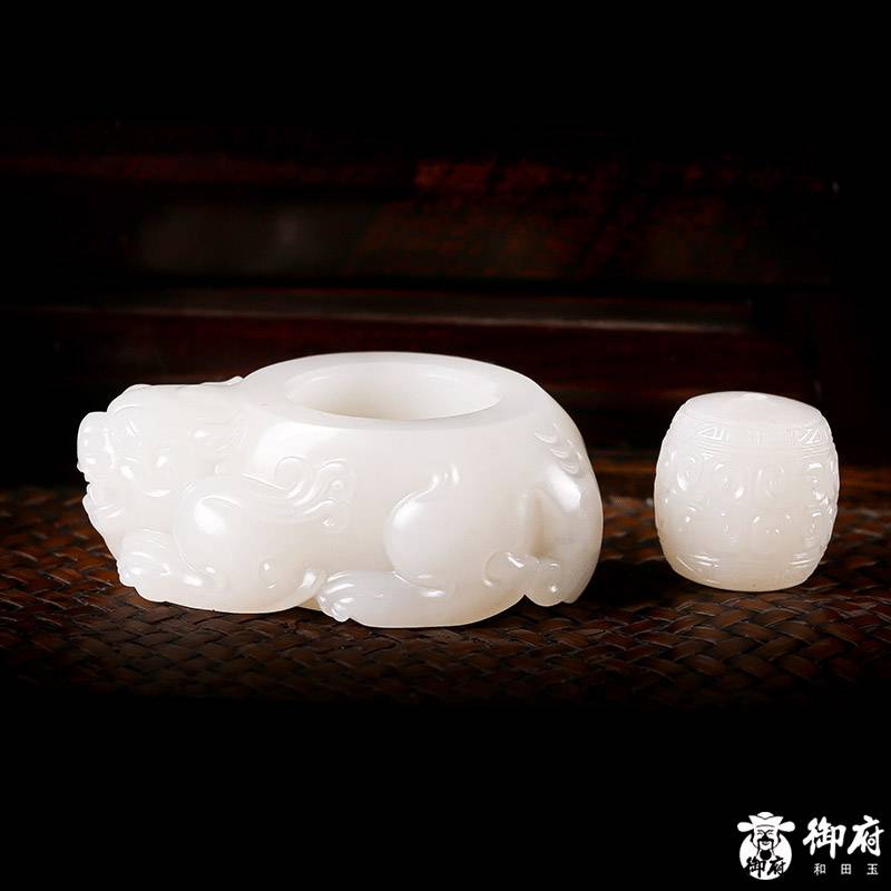 新疆和田玉白玉籽玉 扳指 24mm 39克 圖片8