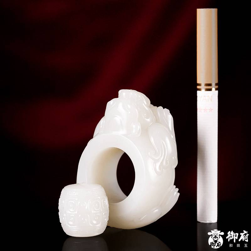 新疆和田玉白玉籽玉 扳指 24mm 39克 圖片9