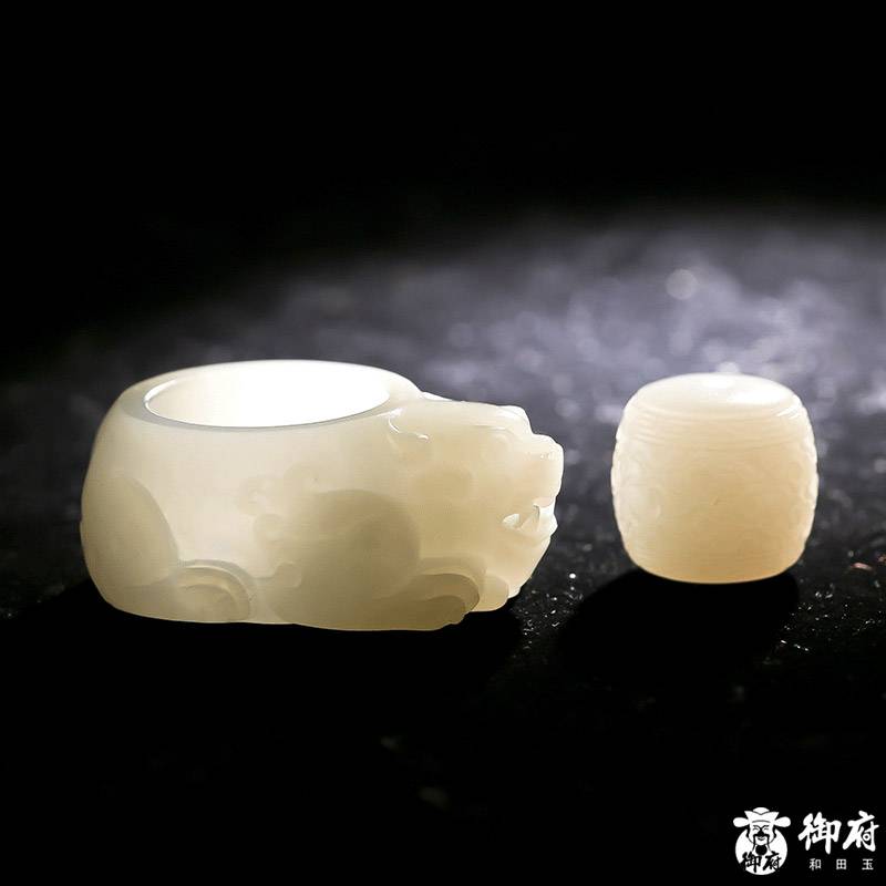 新疆和田玉白玉籽玉 扳指 24mm 39克 圖片10