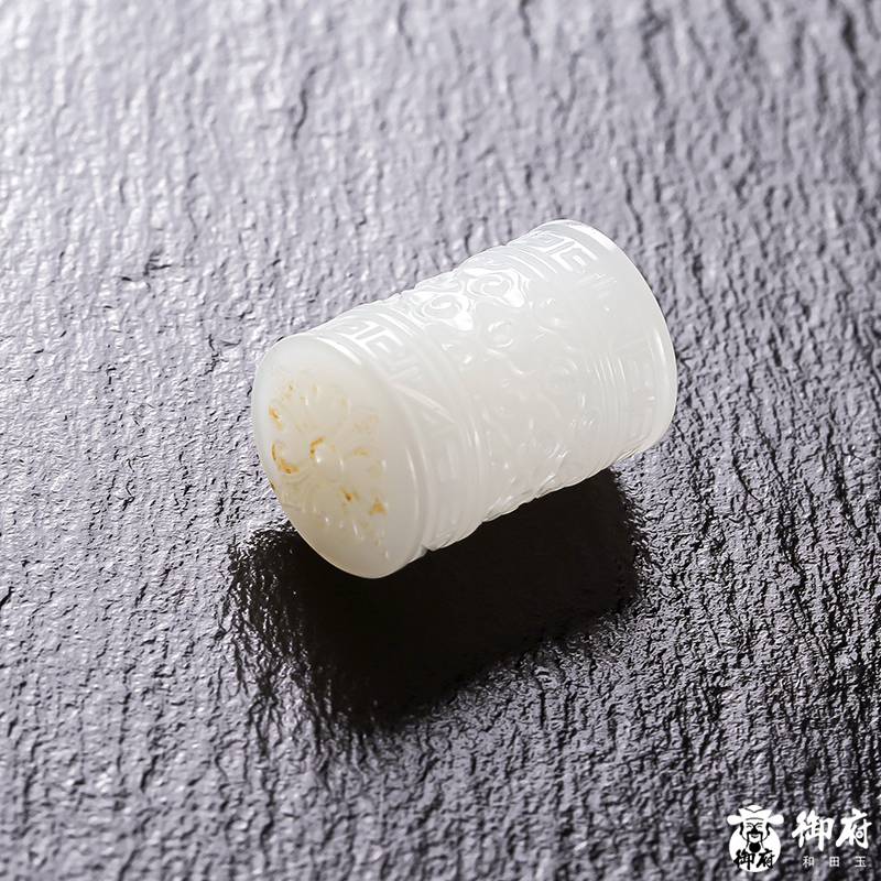 新疆和田籽料羊脂白玉 貔貅扳指把件 75.4克 图片9