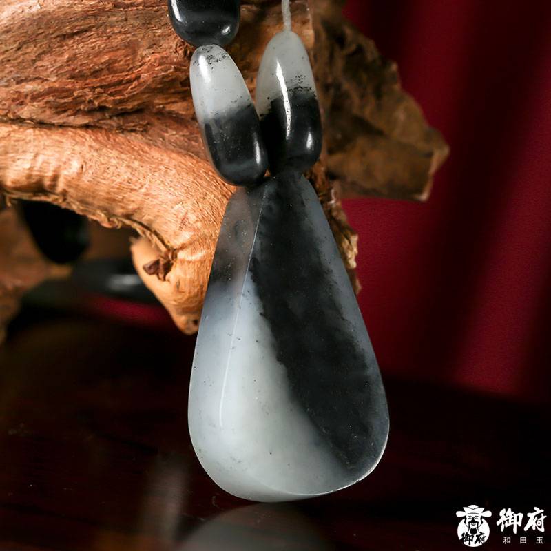 新疆和田玉青花籽玉鏈條吊墜 58.3克 圖片4