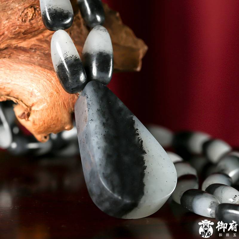 新疆和田玉青花籽玉鏈條吊墜 58.3克 圖片7