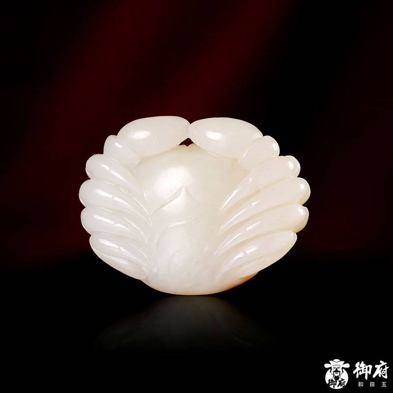 新疆和田玉棗紅皮白玉籽玉掛件 大鉗在握 20克 圖片7