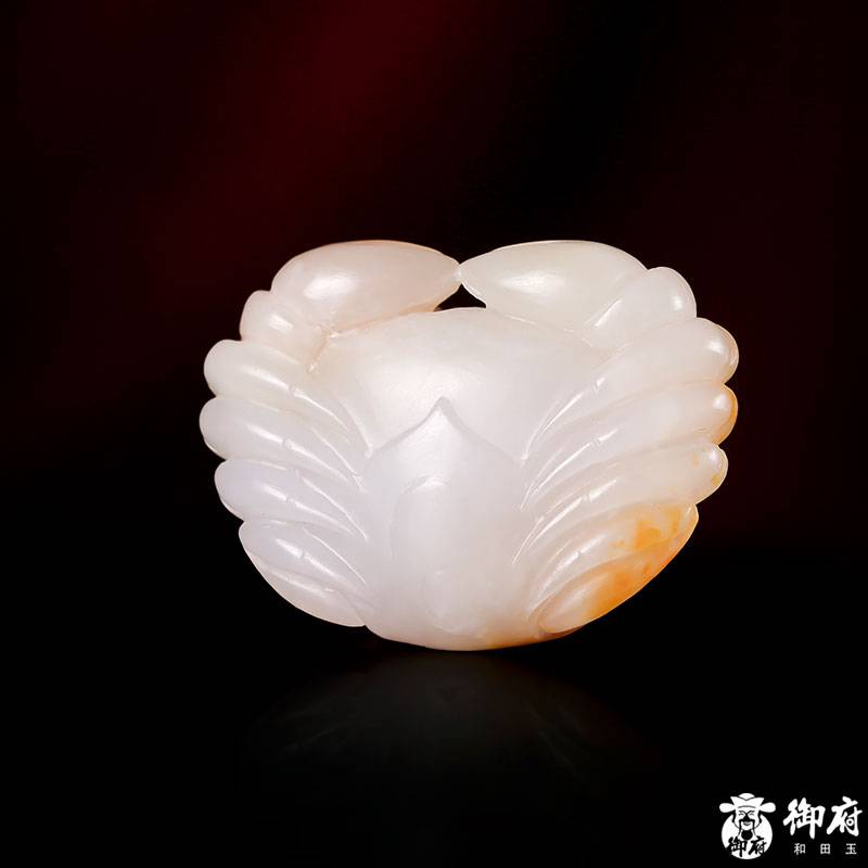 新疆和田玉棗紅皮白玉籽玉掛件 大鉗在握 13克 圖片8