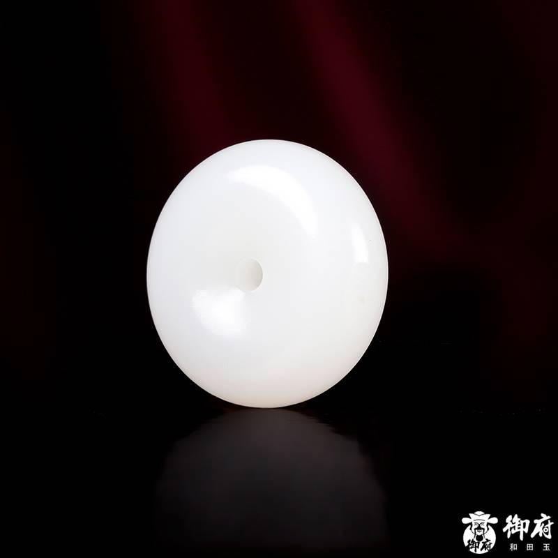 新疆和田玉原毛孔皮羊脂白玉籽玉掛件 平安扣 25克 圖片6