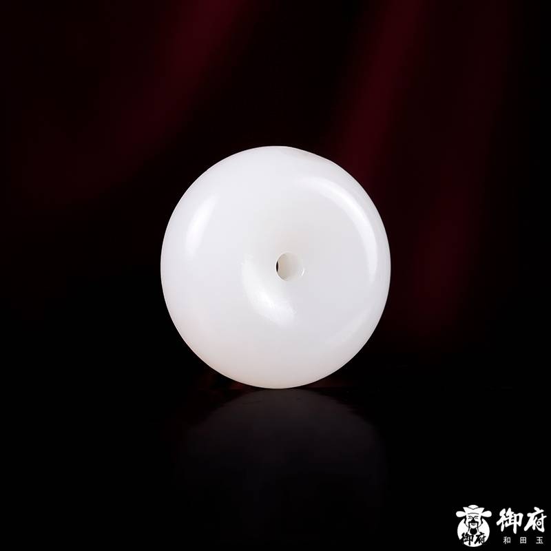 新疆和田玉原毛孔皮羊脂白玉籽玉掛件 平安扣 25克 圖片7