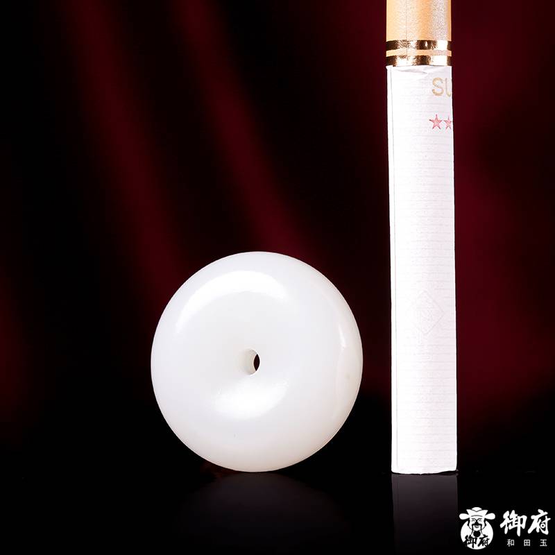 新疆和田玉原毛孔皮羊脂白玉籽玉掛件 平安扣 25克 圖片9