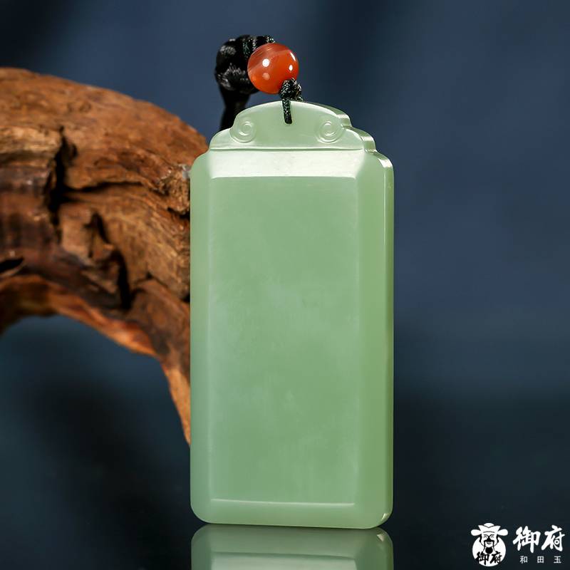 俄羅斯碧玉鴨蛋青玉牌 平安無事牌 28.6克 圖片7