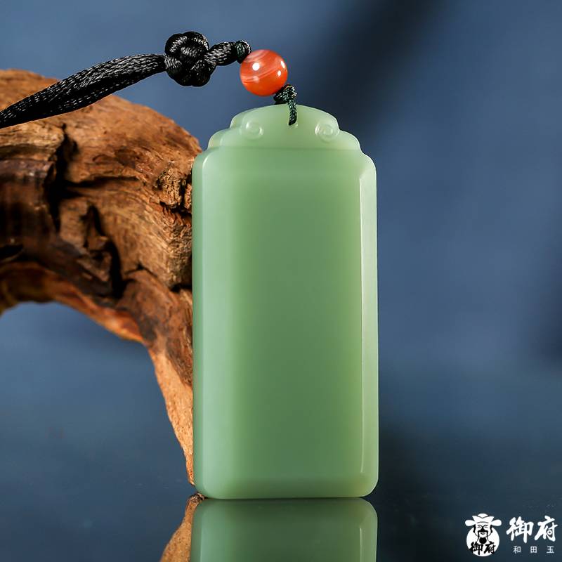 俄羅斯碧玉鴨蛋青玉牌 平安無事牌 28.6克 圖片6