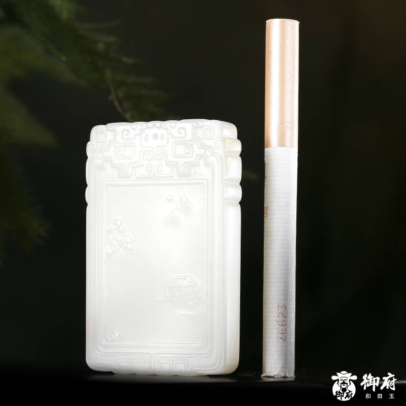 新疆和田玉白玉籽玉玉牌 子冈牌 江南春 52克 图片9