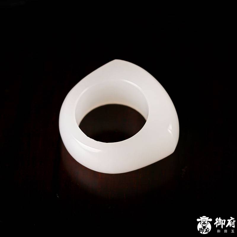 新疆和田玉白玉籽玉戒指 10.7克 圖片7