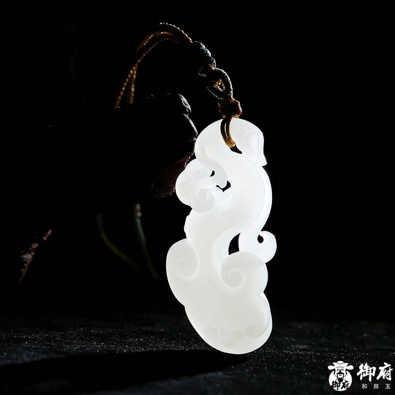 新疆和田玉白玉籽玉掛件 玉如意 14.2克 圖片9