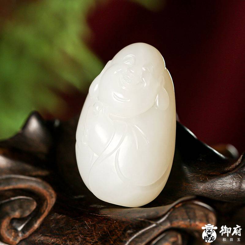 新疆和田玉籽玉白玉 彌勒 17.6克 圖片7