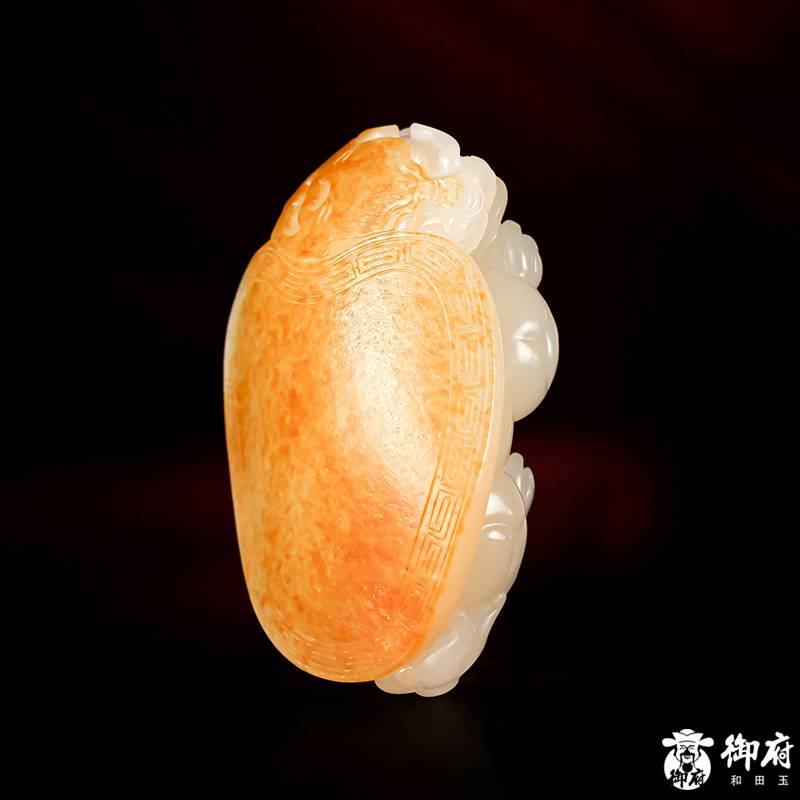 新疆和田玉灑金皮白玉籽玉把件 龍龜 93.8克 圖片7