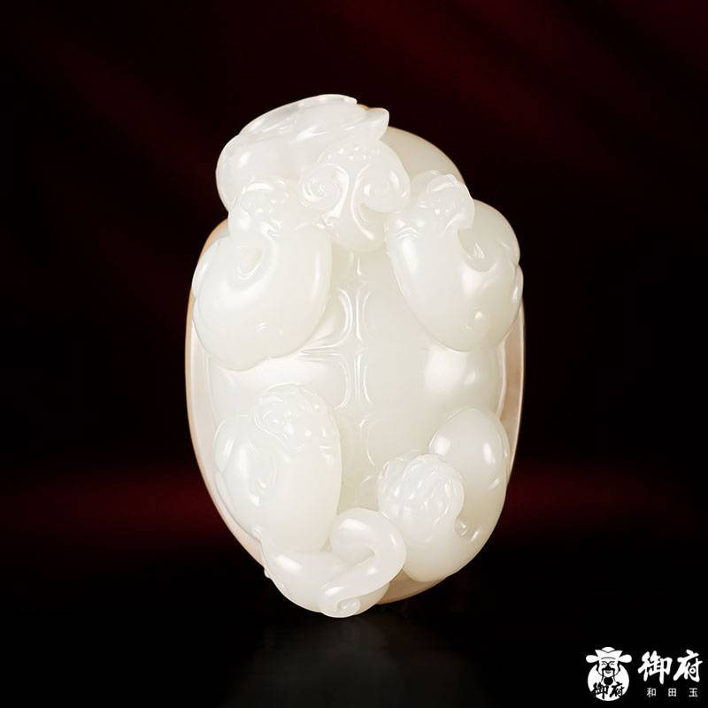 新疆和田玉灑金皮白玉籽玉把件 龍龜 93.8克 圖片3