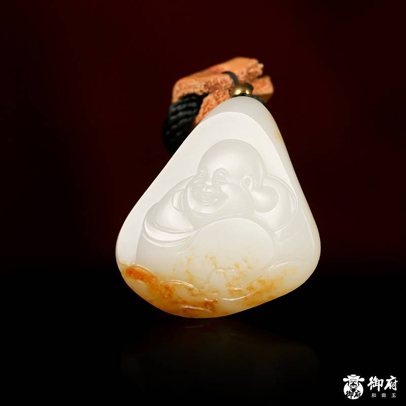 新疆和田玉红皮白玉籽玉挂件 弥勒佛 11.2克 图片5