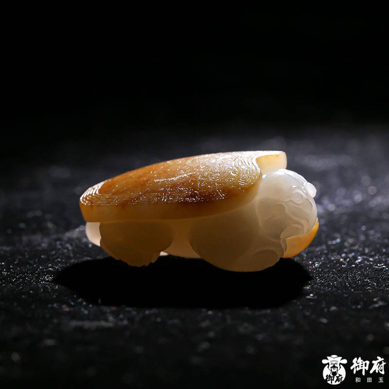 新疆和田玉灑金皮白玉籽玉把件 龍龜 36克 圖片9
