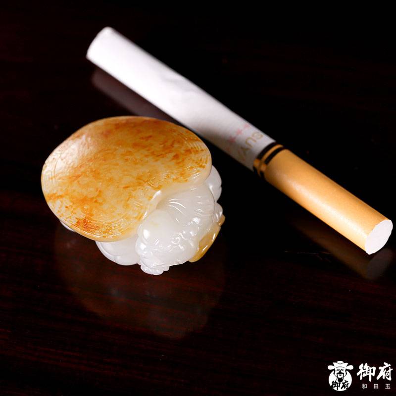 新疆和田玉灑金皮白玉籽玉把件 龍龜 36克 圖片10