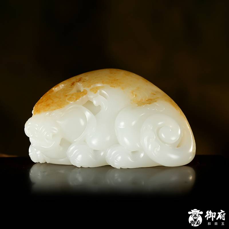 新疆和田玉黃皮白玉籽玉 招財(cái)貔貅 180.5克 圖片10
