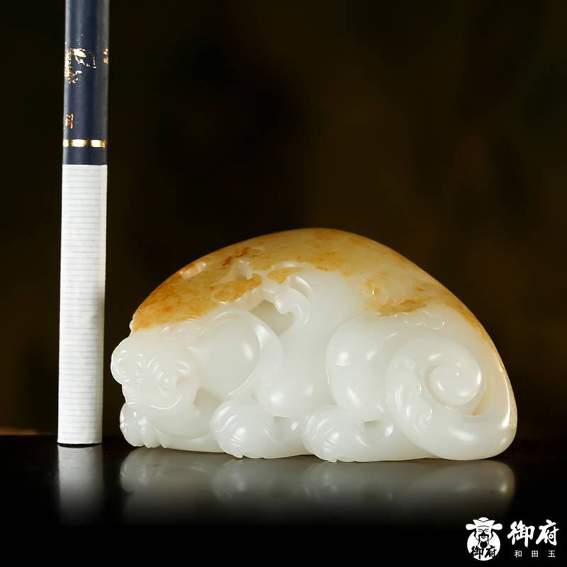 新疆和田玉黃皮白玉籽玉 招財(cái)貔貅 180.5克 圖片9