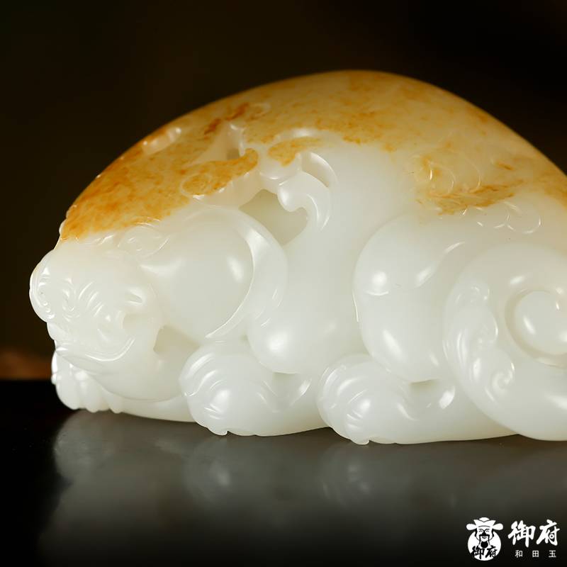 新疆和田玉黃皮白玉籽玉 招財(cái)貔貅 180.5克 圖片8