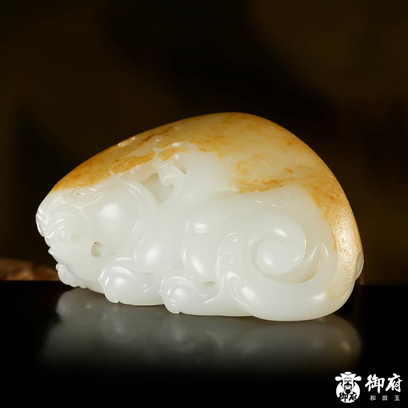 新疆和田玉黃皮白玉籽玉 招財(cái)貔貅 180.5克 圖片7