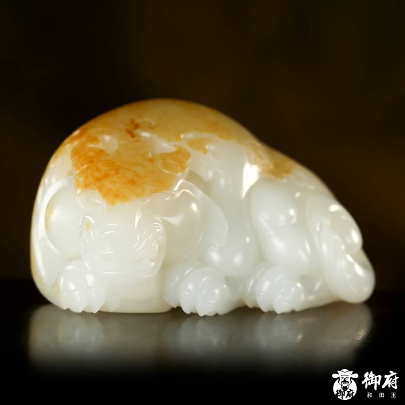 新疆和田玉黃皮白玉籽玉 招財(cái)貔貅 180.5克 圖片4