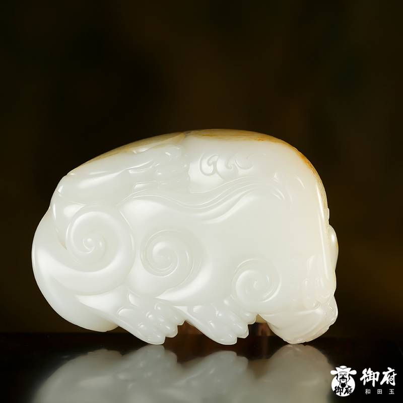 新疆和田玉黃皮白玉籽玉 招財(cái)貔貅 180.5克 圖片3