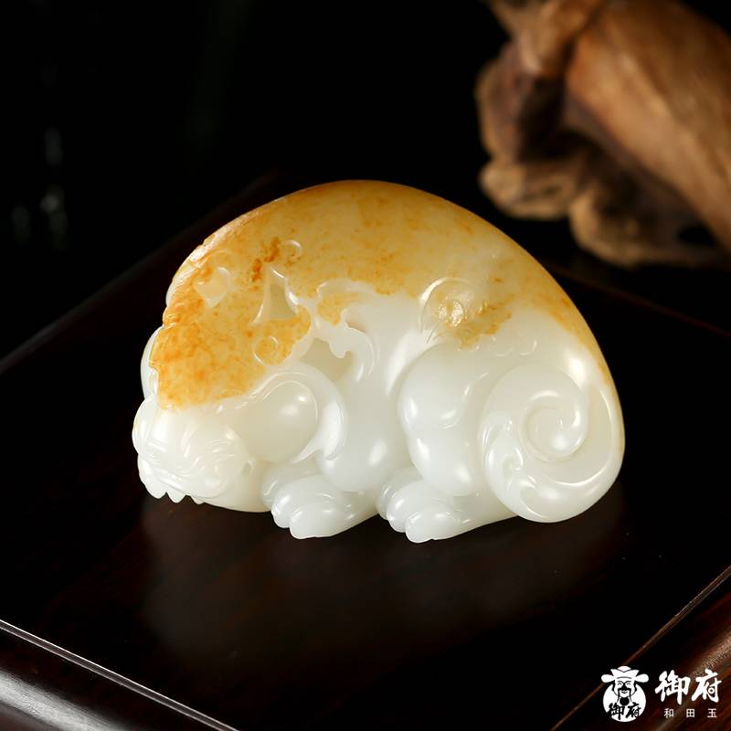 新疆和田玉黃皮白玉籽玉 招財(cái)貔貅 180.5克 圖片2