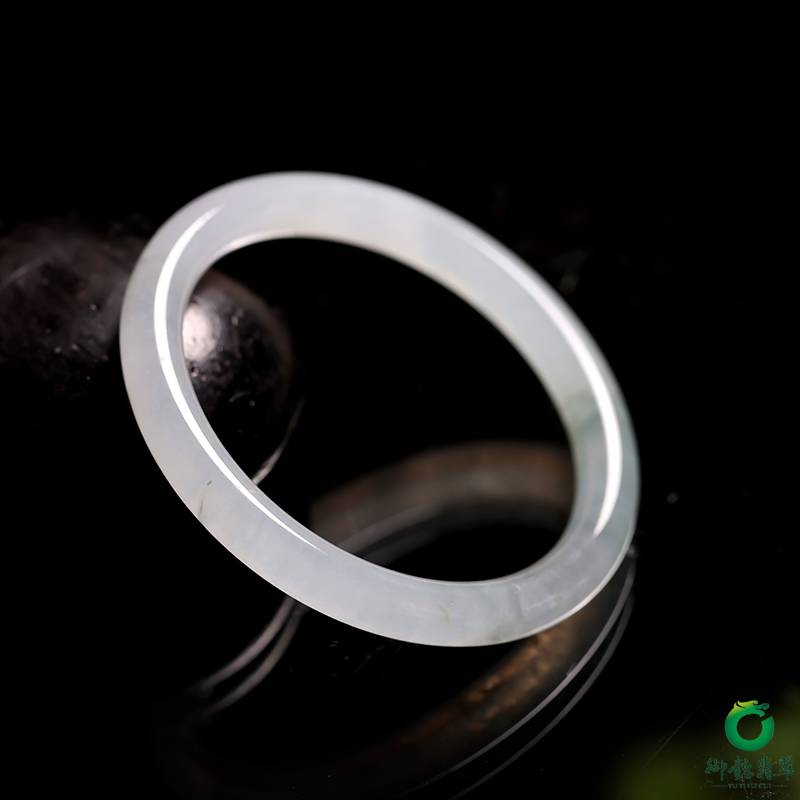 緬甸天然翡翠 冰飄藍(lán)花 福鐲 內(nèi)徑54.5mm 30.5克