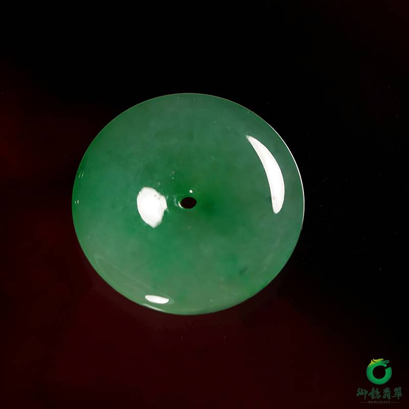 緬甸翡翠A貨冰種陽綠掛件 平安扣 10克