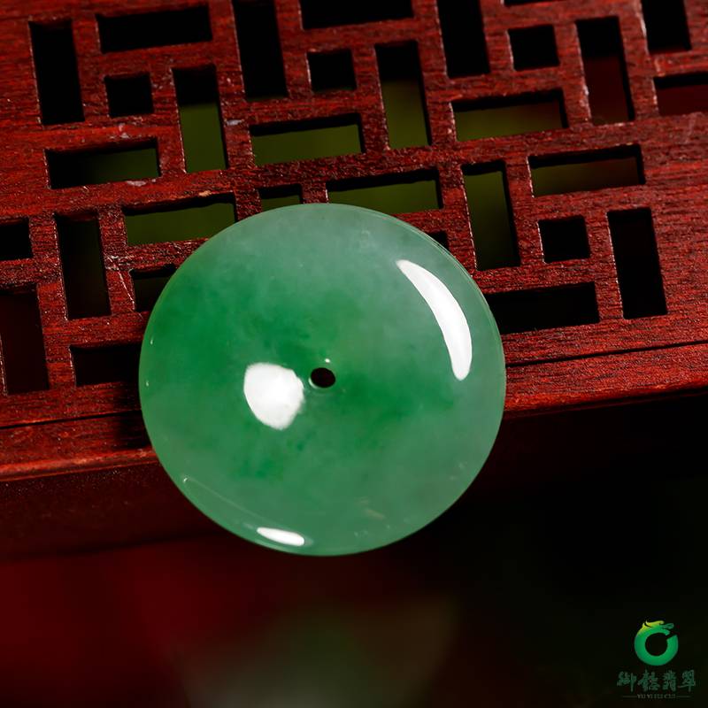 緬甸翡翠A貨冰種陽綠掛件 平安扣 10克 圖片5