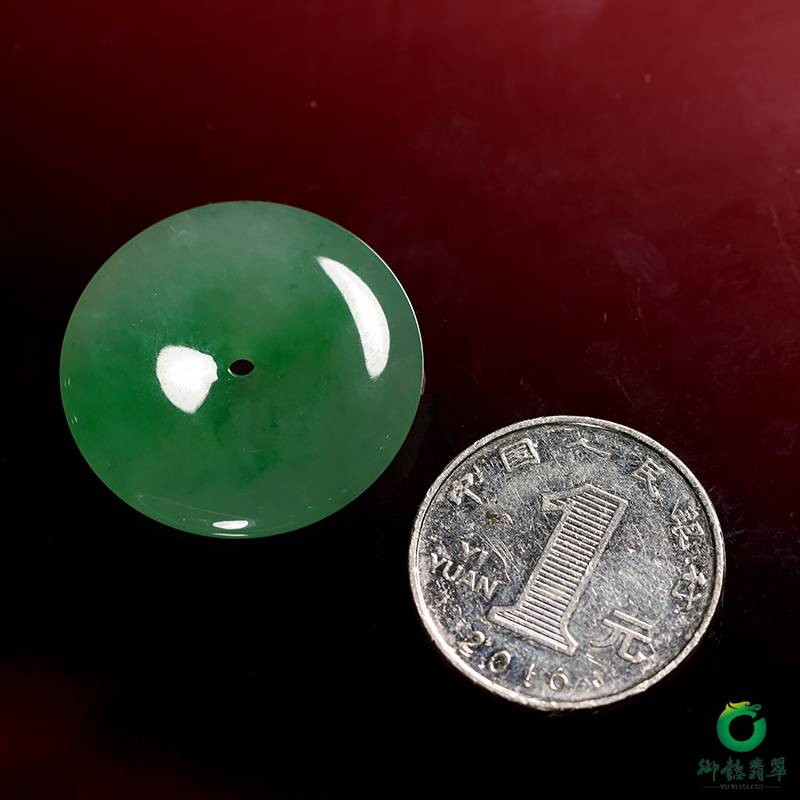 緬甸翡翠A貨冰種陽綠掛件 平安扣 10克 圖片6