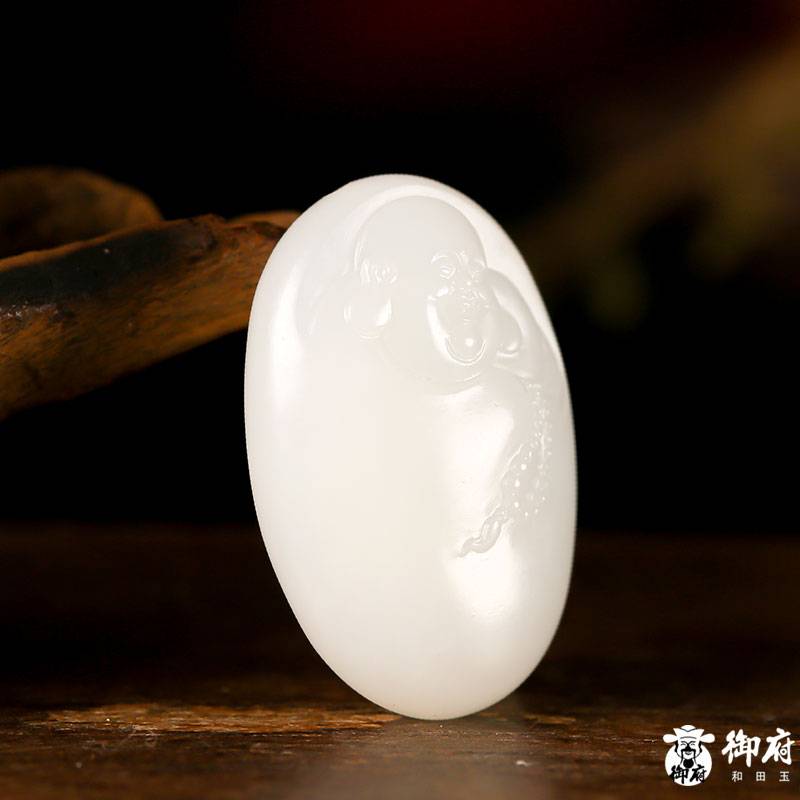 新疆和田玉白玉籽玉掛件 彌勒 11克 圖片7