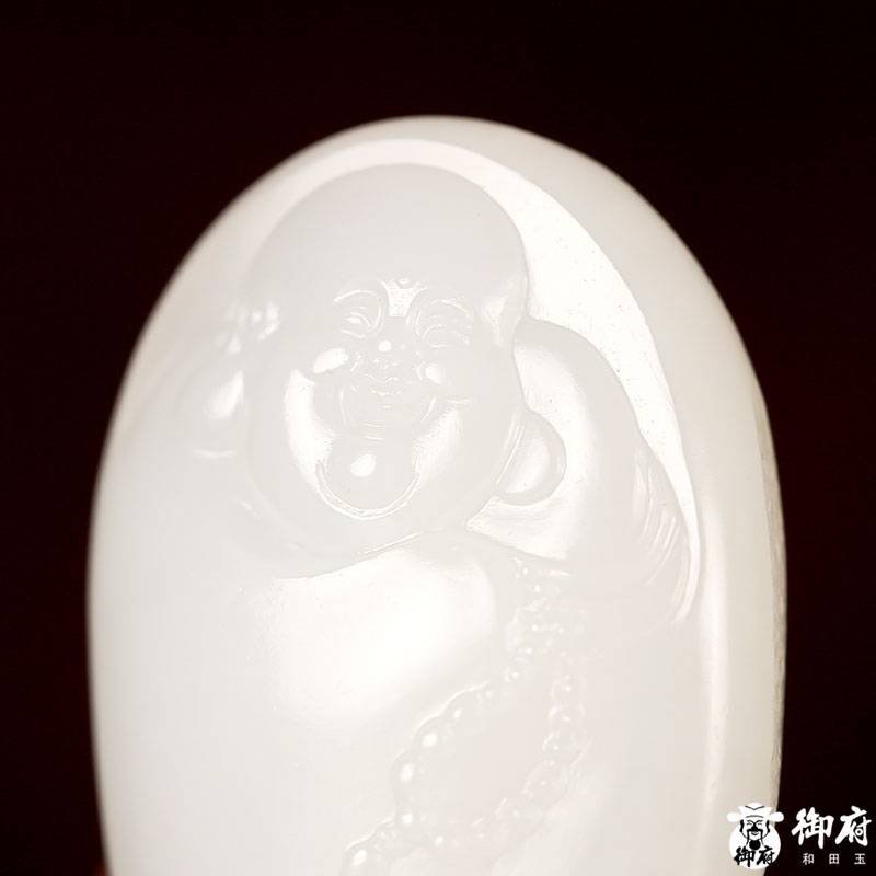 新疆和田玉白玉籽玉掛件 彌勒 11克 圖片4