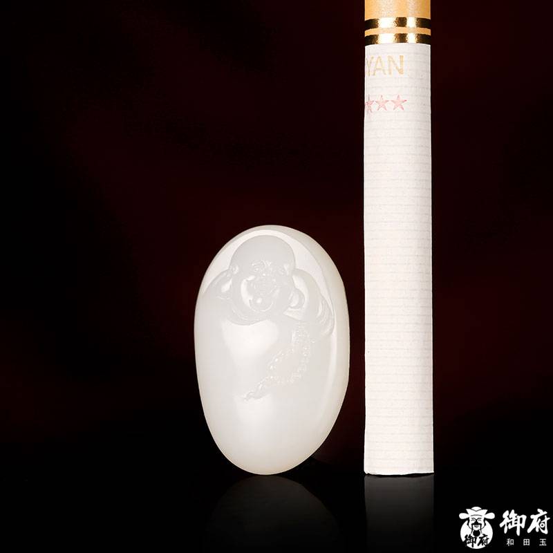 新疆和田玉白玉籽玉掛件 彌勒 11克 圖片2