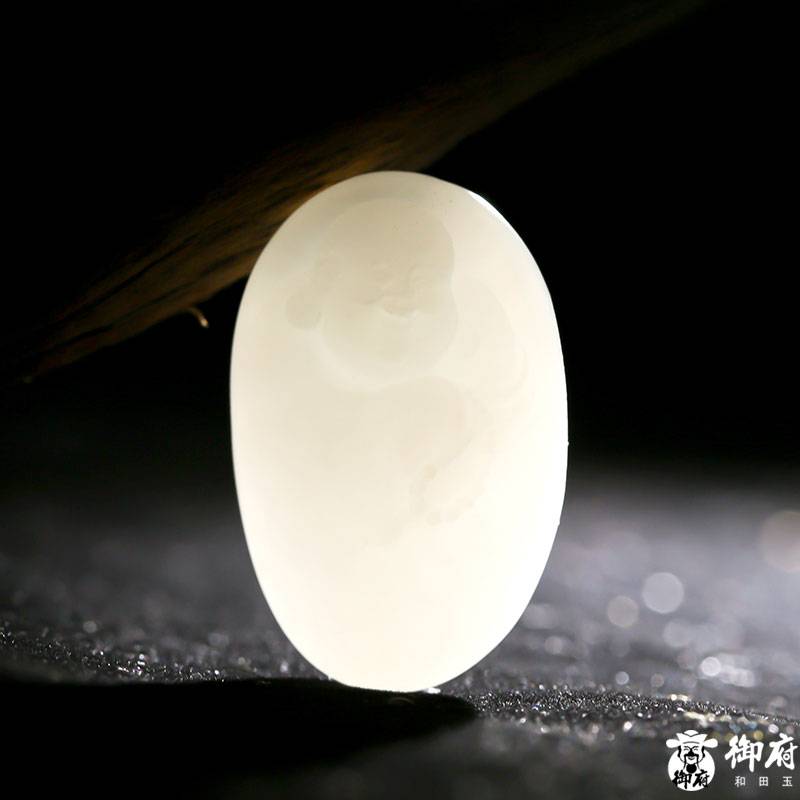 新疆和田玉白玉籽玉掛件 彌勒 11克