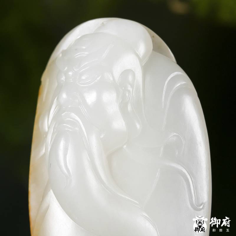 新疆和田白玉黃皮籽料吊墜 關(guān)公 28克 圖片5