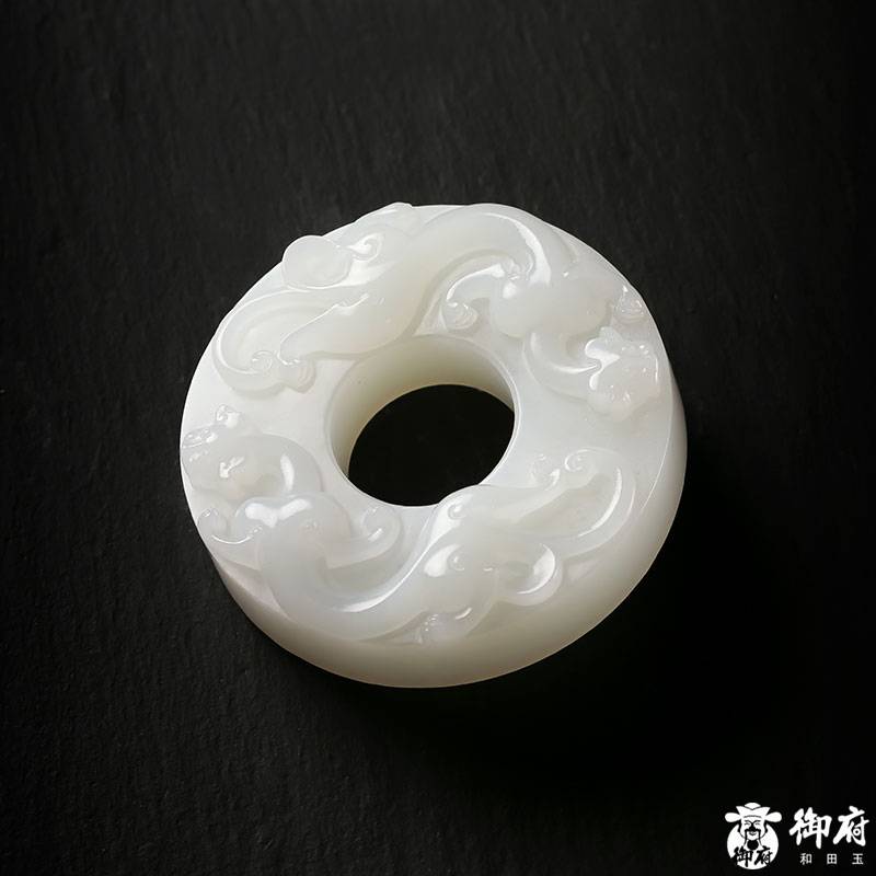 新疆和田籽料 羊脂白玉 螭龍璧 72克 圖片5