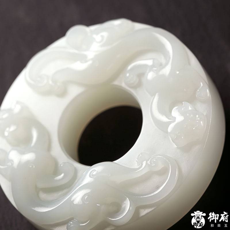 新疆和田籽料 羊脂白玉 螭龍璧 72克 圖片6