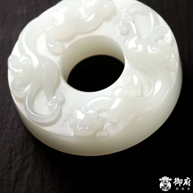 新疆和田籽料 羊脂白玉 螭龍璧 72克 圖片7