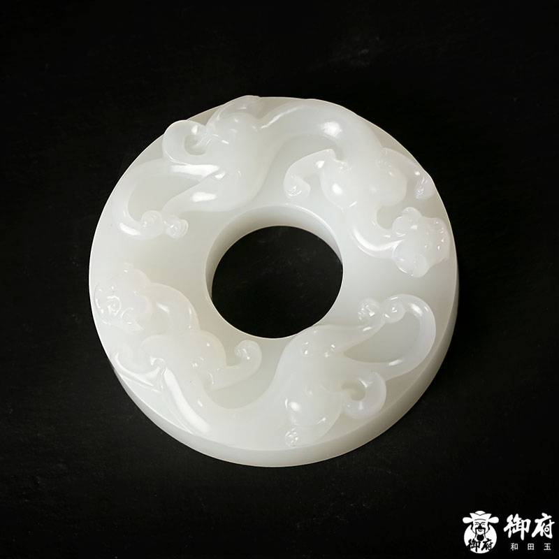 新疆和田籽料 羊脂白玉 螭龍璧 72克 圖片9