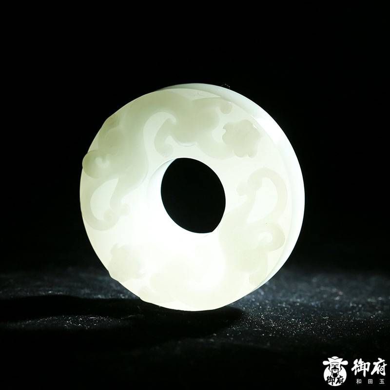 新疆和田籽料 羊脂白玉 螭龍璧 72克 圖片10