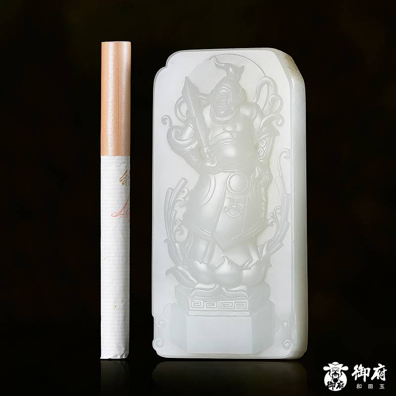 新疆和田白玉籽料玉牌 韋陀 106.9克